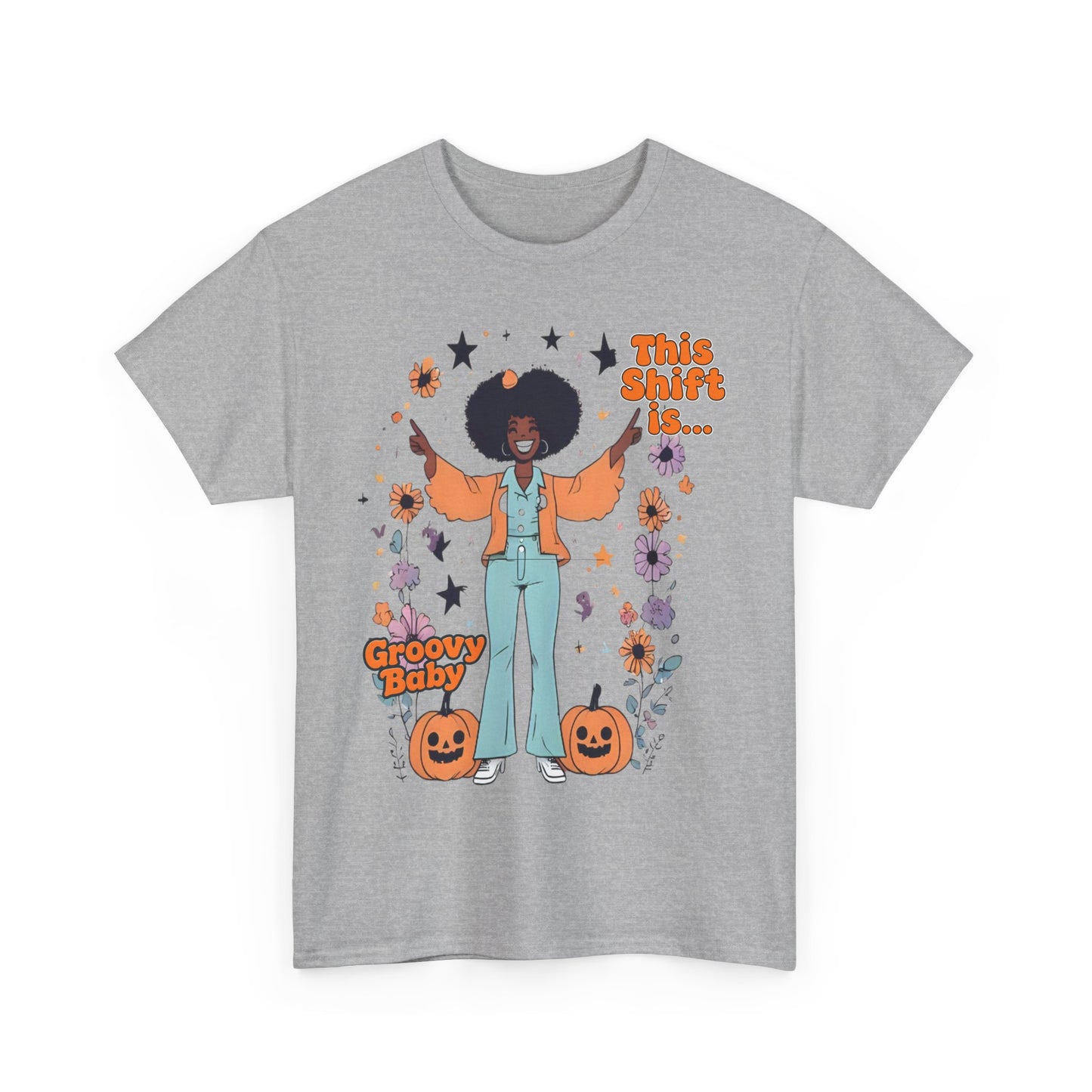 Groovy Baby Halloween T-Shirt, Retro Style Tee, Unisex Cotton Top, Fun Fall Apparel, Vintage Graphic Shirt
