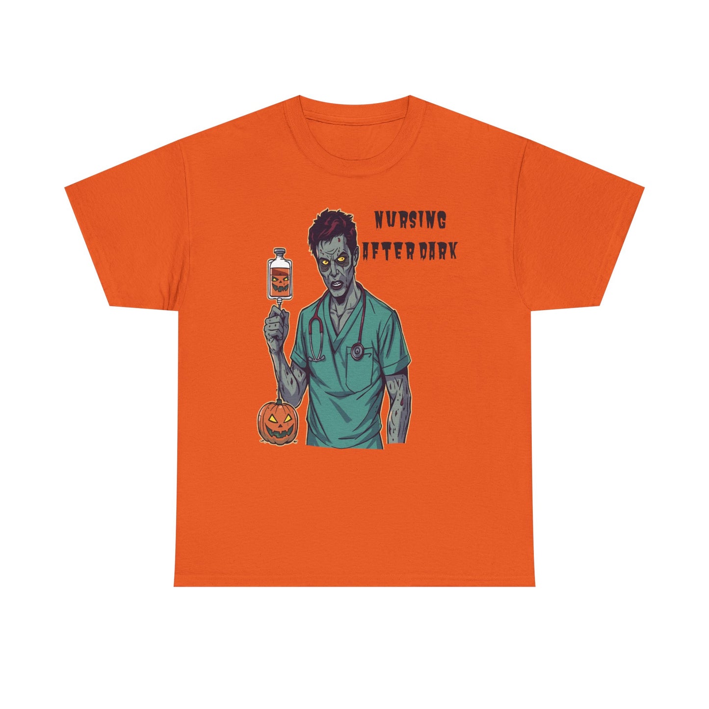 Halloween Nurse Tee, Unisex Heavy Cotton Shirt, Funny Nurse Gift, Spooky Medical T-Shirt, Halloween Costume, Unique Party Top