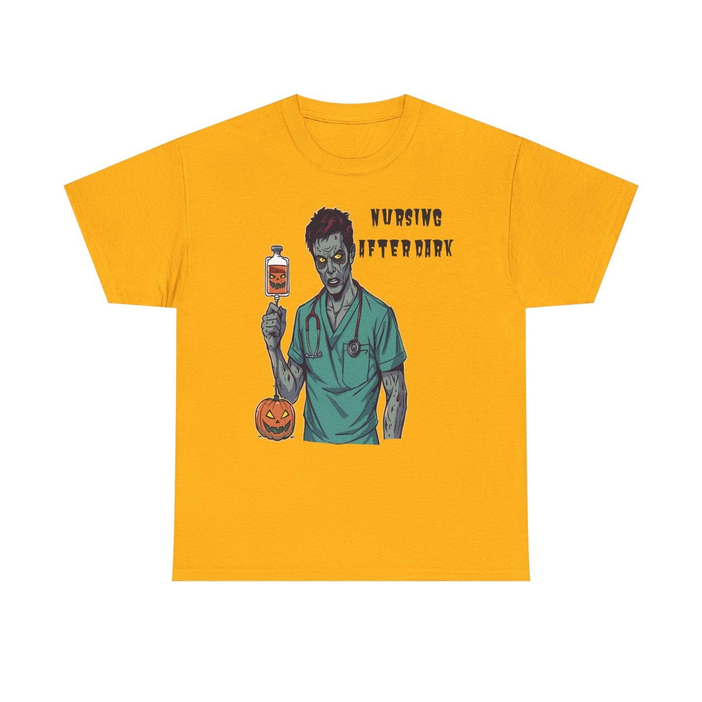 Halloween Nurse Tee, Unisex Heavy Cotton Shirt, Funny Nurse Gift, Spooky Medical T-Shirt, Halloween Costume, Unique Party Top