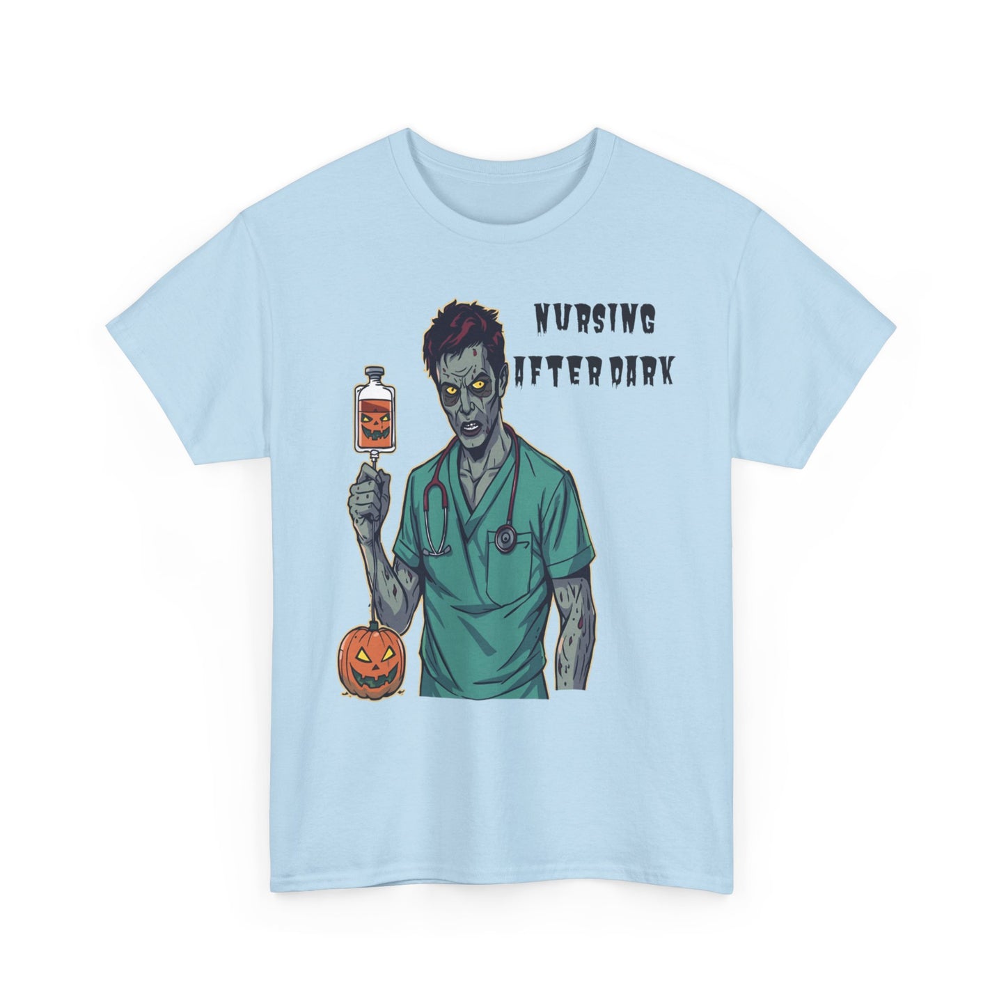 Halloween Nurse Tee, Unisex Heavy Cotton Shirt, Funny Nurse Gift, Spooky Medical T-Shirt, Halloween Costume, Unique Party Top