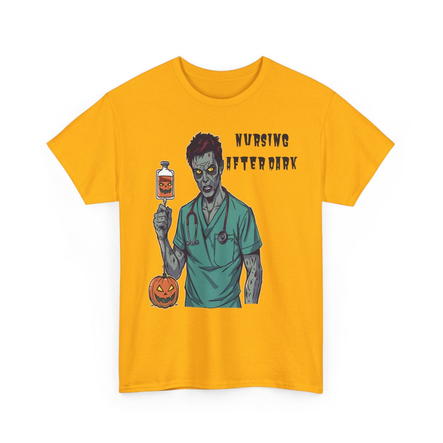 Halloween Nurse Tee, Unisex Heavy Cotton Shirt, Funny Nurse Gift, Spooky Medical T-Shirt, Halloween Costume, Unique Party Top