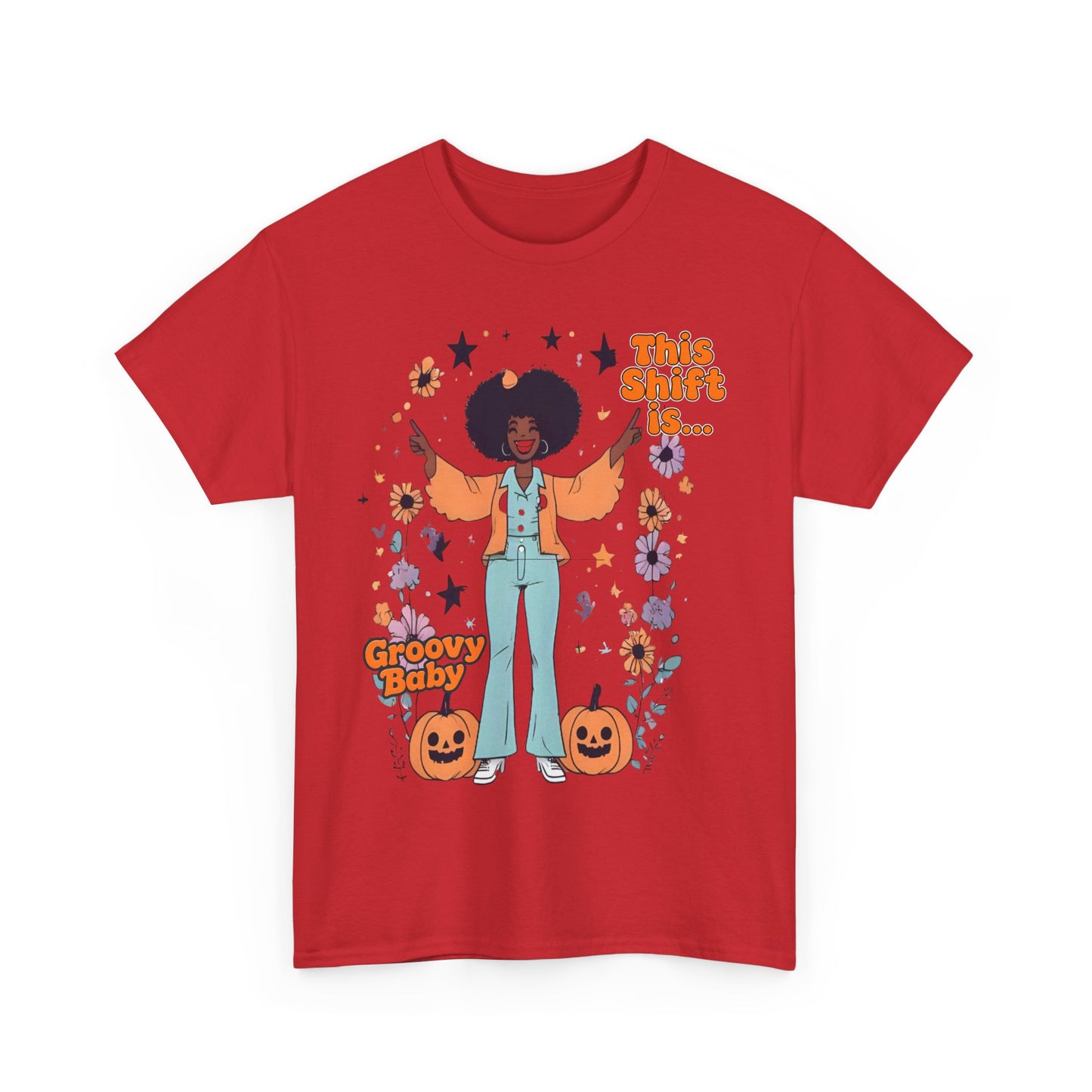 Groovy Baby Halloween T-Shirt, Retro Style Tee, Unisex Cotton Top, Fun Fall Apparel, Vintage Graphic Shirt