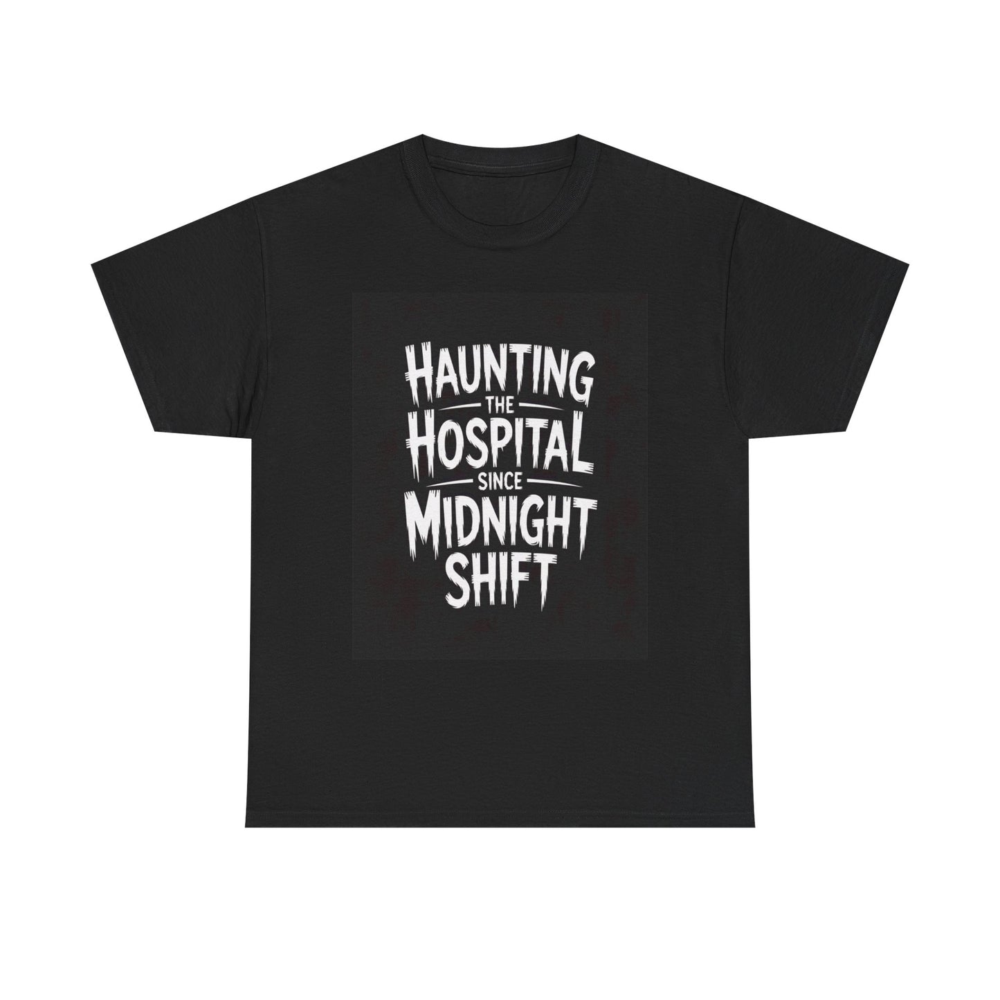 Haunting Hospital Midnight Shift Tee, Spooky Shirt for Healthcare Workers, Halloween Apparel, Ghostly Humor T-Shirt, Perfect Gift