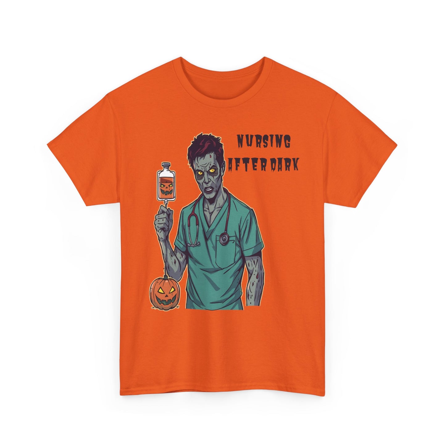Halloween Nurse Tee, Unisex Heavy Cotton Shirt, Funny Nurse Gift, Spooky Medical T-Shirt, Halloween Costume, Unique Party Top