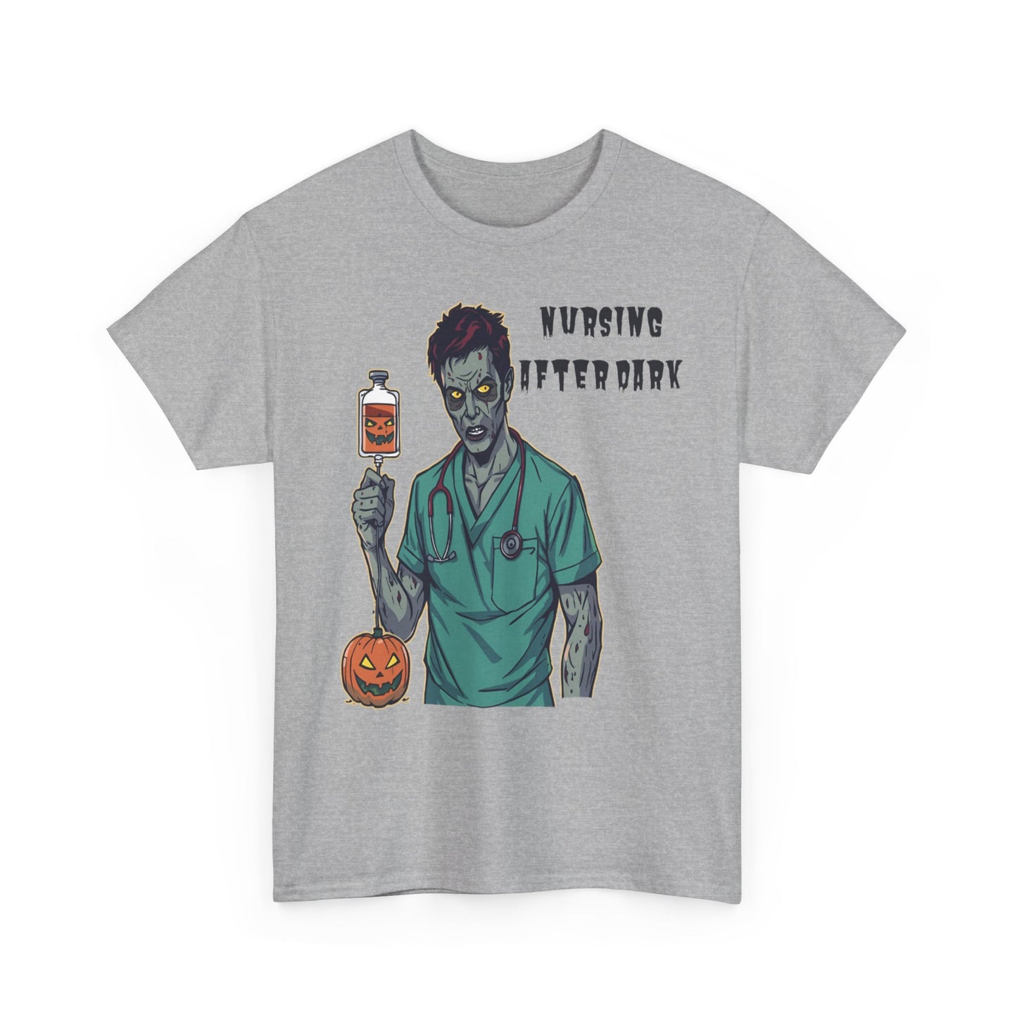 Halloween Nurse Tee, Unisex Heavy Cotton Shirt, Funny Nurse Gift, Spooky Medical T-Shirt, Halloween Costume, Unique Party Top