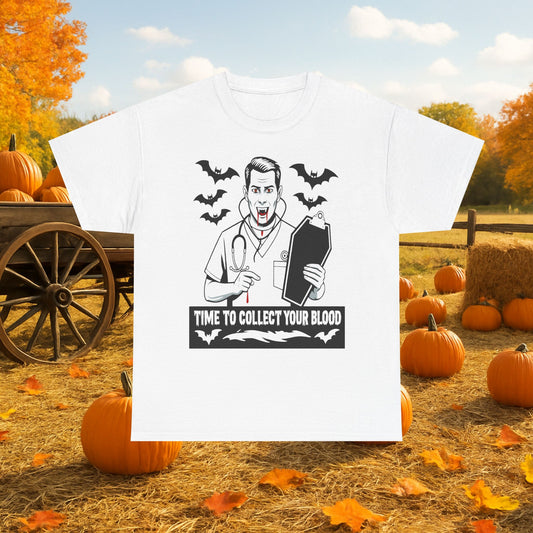 Funny Halloween Doctor Tee, Unisex Heavy Cotton Tee, Spooky Gift for Nurses, Halloween Costume, Medical Humor Tee