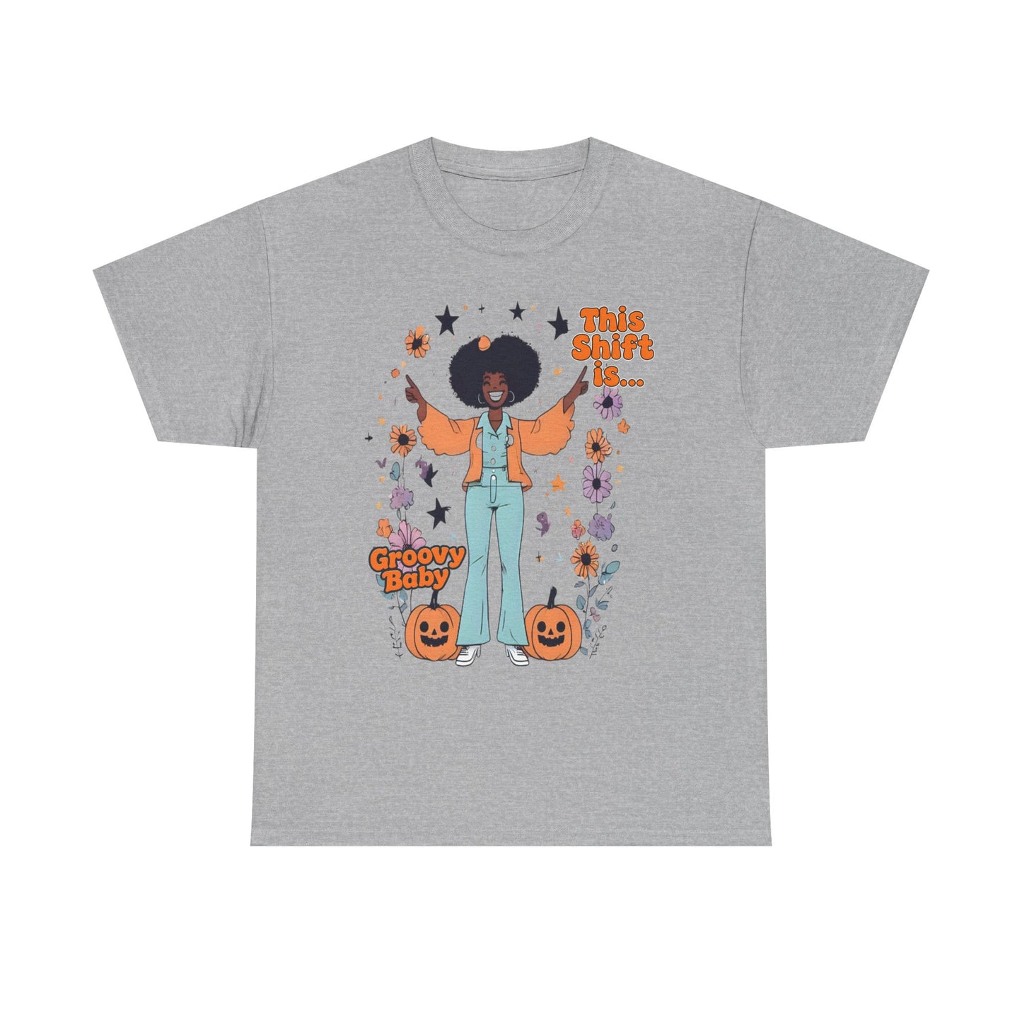 Groovy Baby Halloween T-Shirt, Retro Style Tee, Unisex Cotton Top, Fun Fall Apparel, Vintage Graphic Shirt