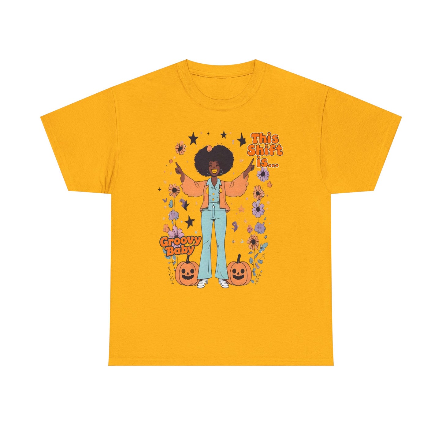 Groovy Baby Halloween T-Shirt, Retro Style Tee, Unisex Cotton Top, Fun Fall Apparel, Vintage Graphic Shirt