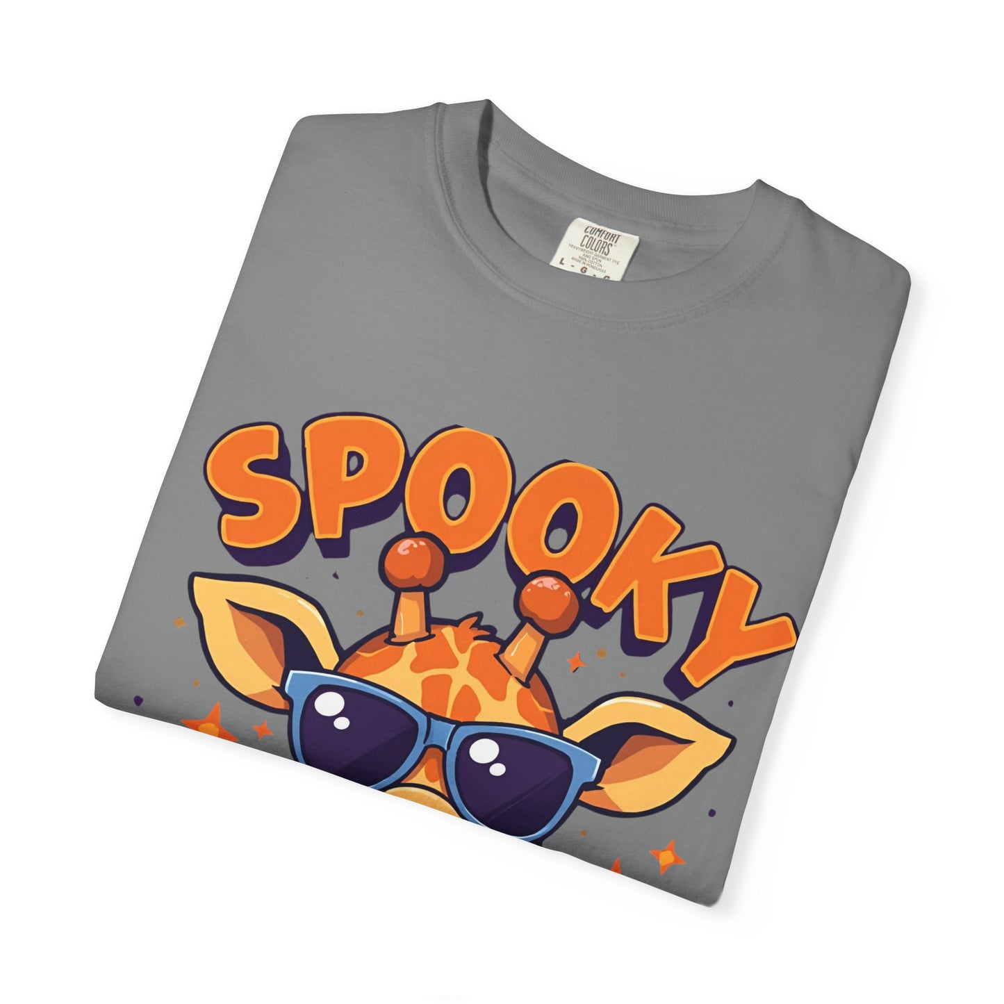 Spooky Giraffe Unisex Garment-Dyed T-Shirt | Fun Halloween Gift, Graphic Tee, Animal Lover Apparel, Casual Wear, Unique Halloween Shirt