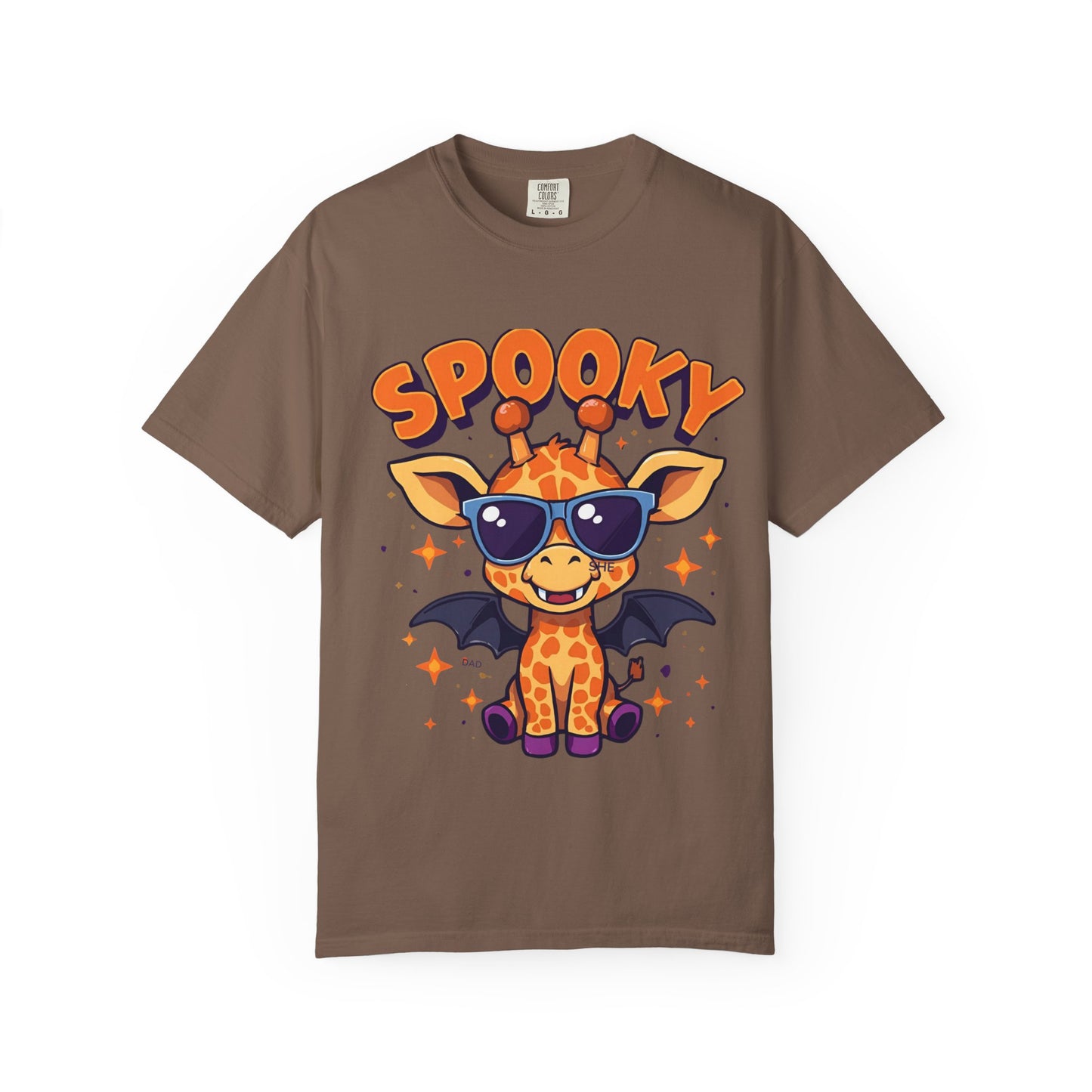 Spooky Giraffe Unisex Garment-Dyed T-Shirt | Fun Halloween Gift, Graphic Tee, Animal Lover Apparel, Casual Wear, Unique Halloween Shirt