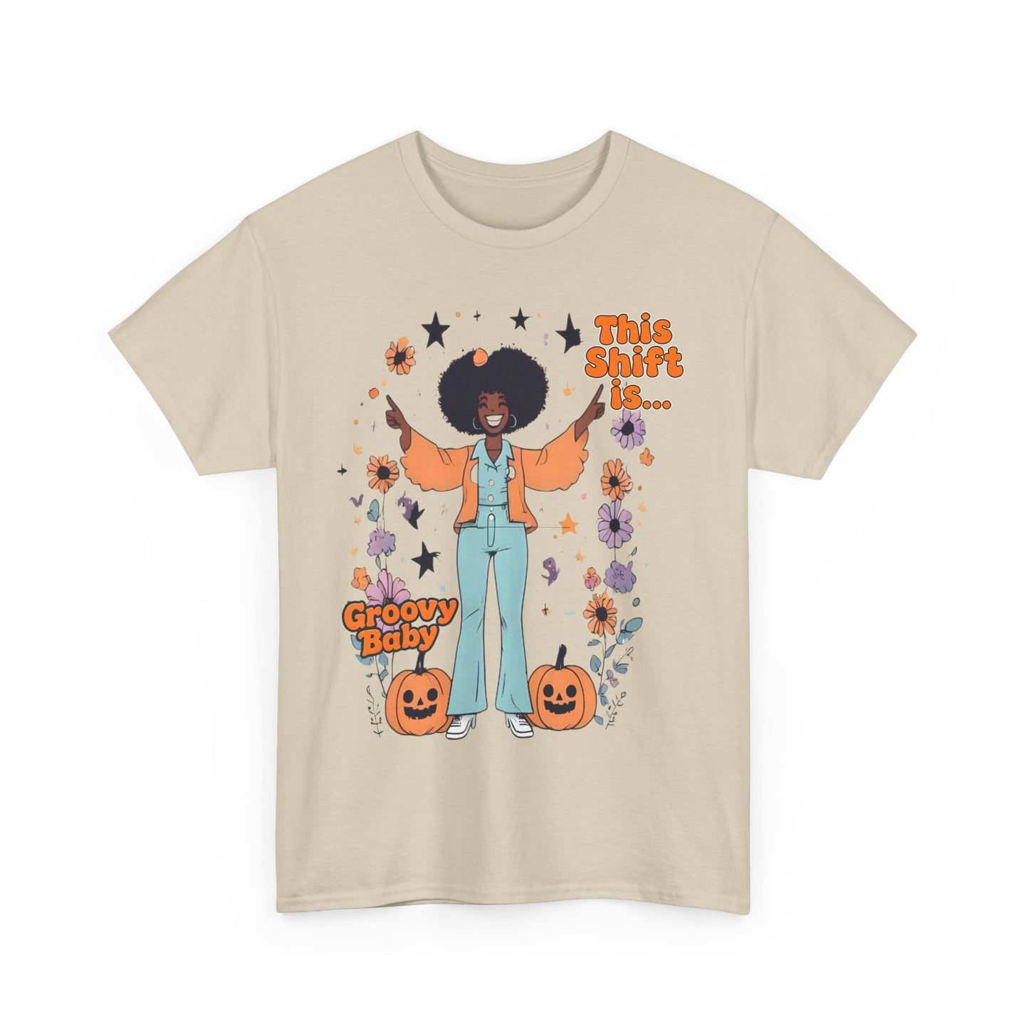 Groovy Baby Halloween T-Shirt, Retro Style Tee, Unisex Cotton Top, Fun Fall Apparel, Vintage Graphic Shirt
