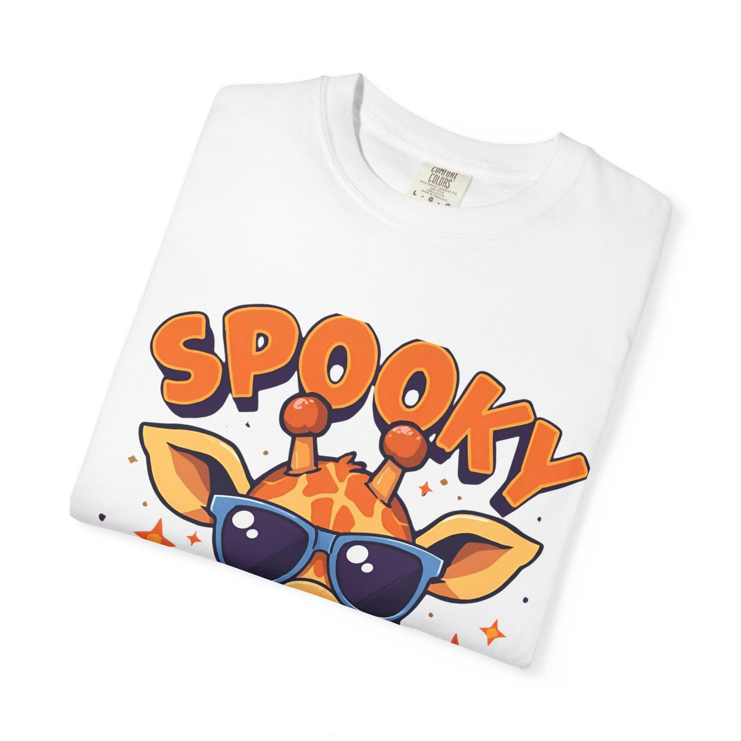 Spooky Giraffe Unisex Garment-Dyed T-Shirt | Fun Halloween Gift, Graphic Tee, Animal Lover Apparel, Casual Wear, Unique Halloween Shirt