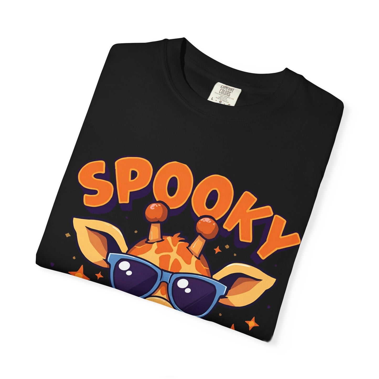 Spooky Giraffe Unisex Garment-Dyed T-Shirt | Fun Halloween Gift, Graphic Tee, Animal Lover Apparel, Casual Wear, Unique Halloween Shirt