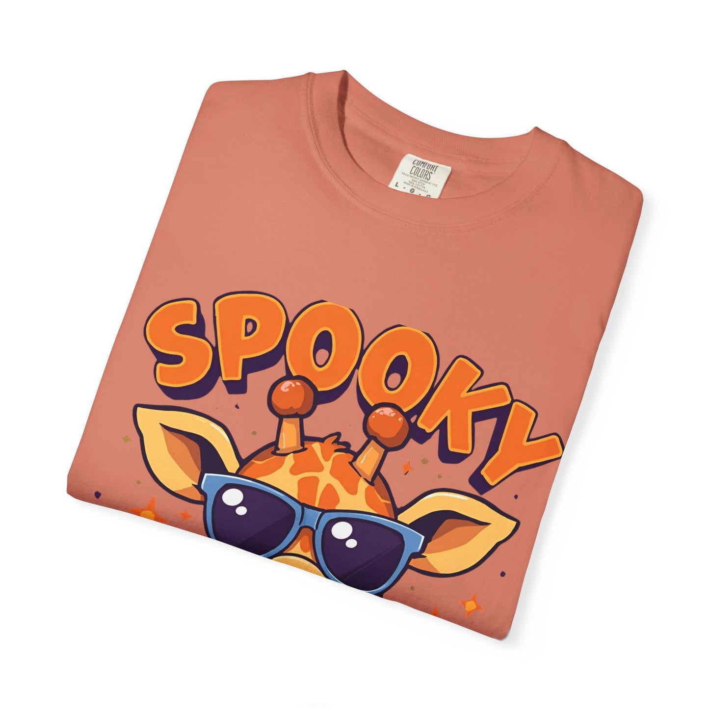 Spooky Giraffe Unisex Garment-Dyed T-Shirt | Fun Halloween Gift, Graphic Tee, Animal Lover Apparel, Casual Wear, Unique Halloween Shirt