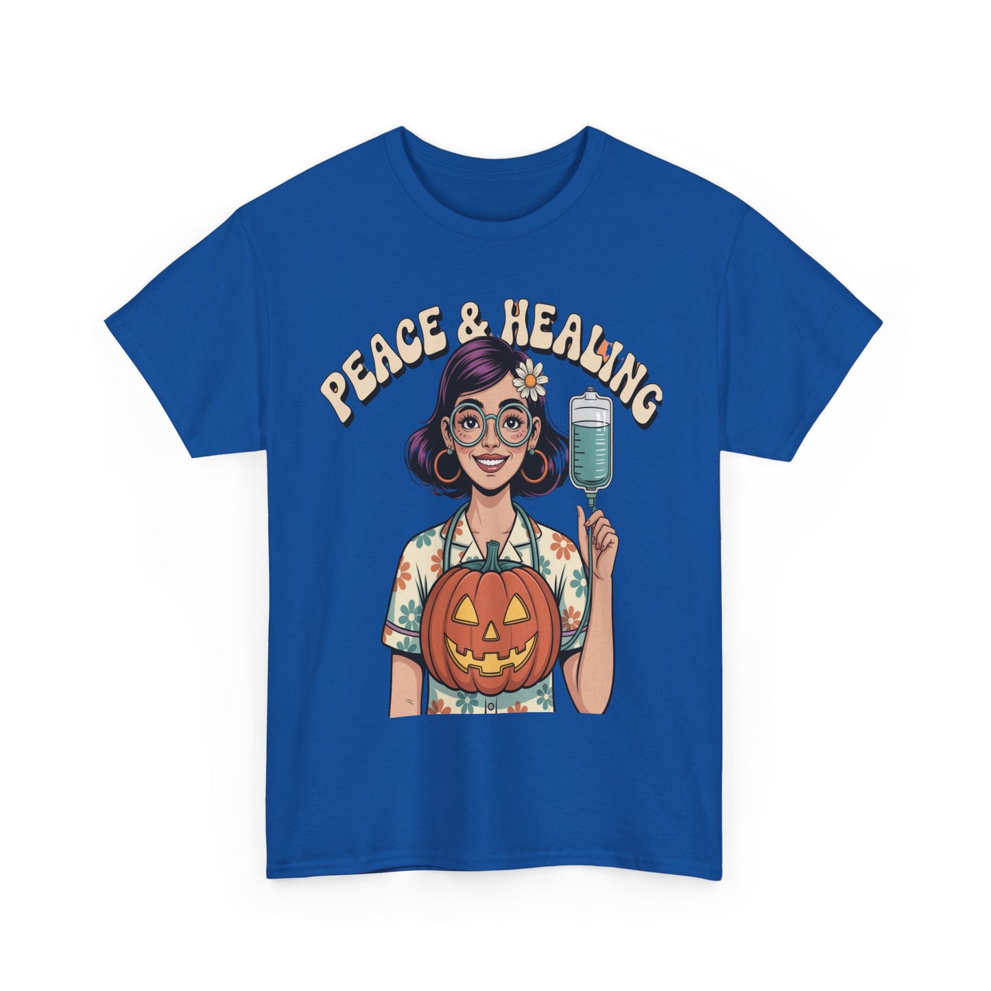 Peace & Healing Halloween Tee | Unisex Heavy Cotton Tee, Casual Wear, Fall Fashion, Halloween Celebration, Thanksgiving Gift