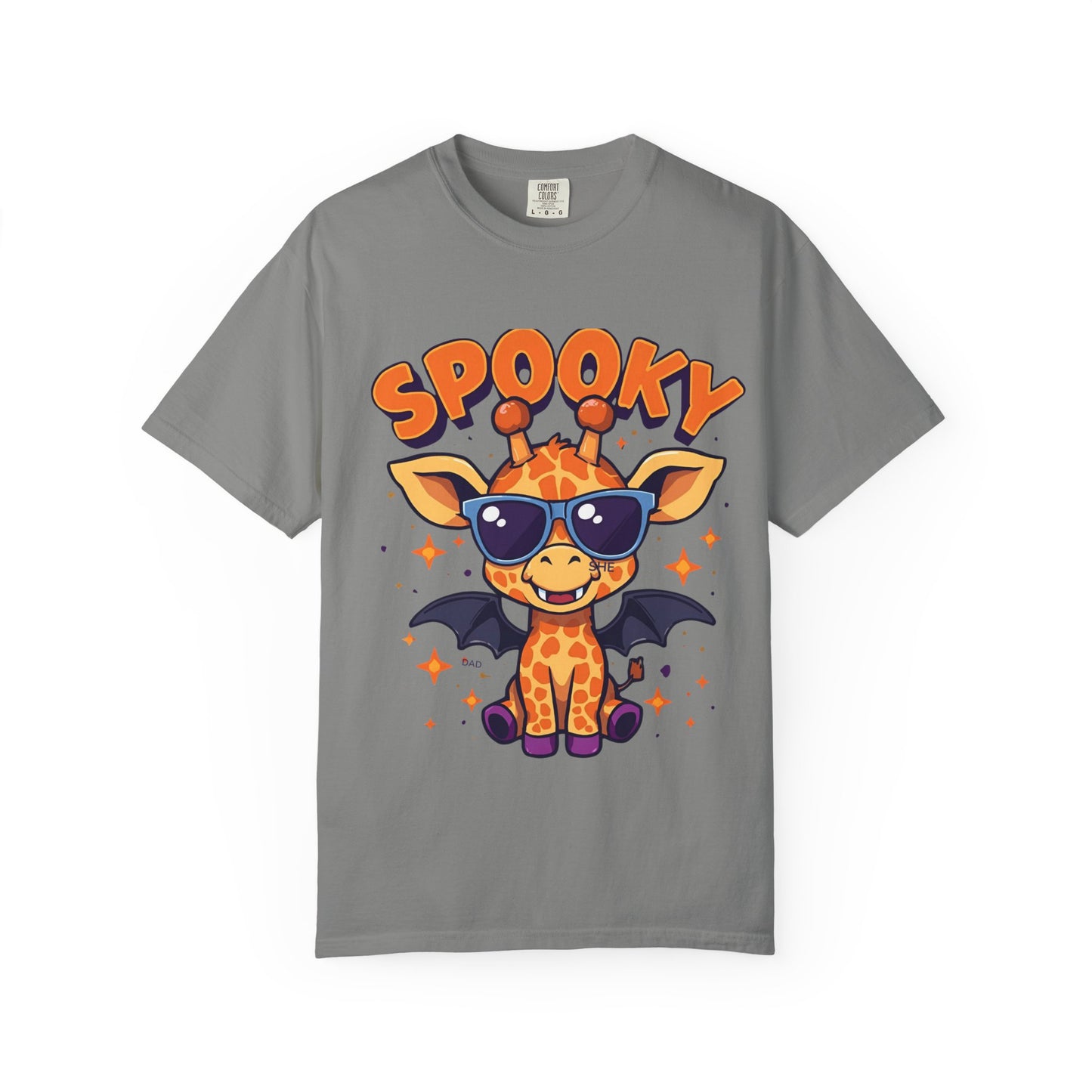 Spooky Giraffe Unisex Garment-Dyed T-Shirt | Fun Halloween Gift, Graphic Tee, Animal Lover Apparel, Casual Wear, Unique Halloween Shirt