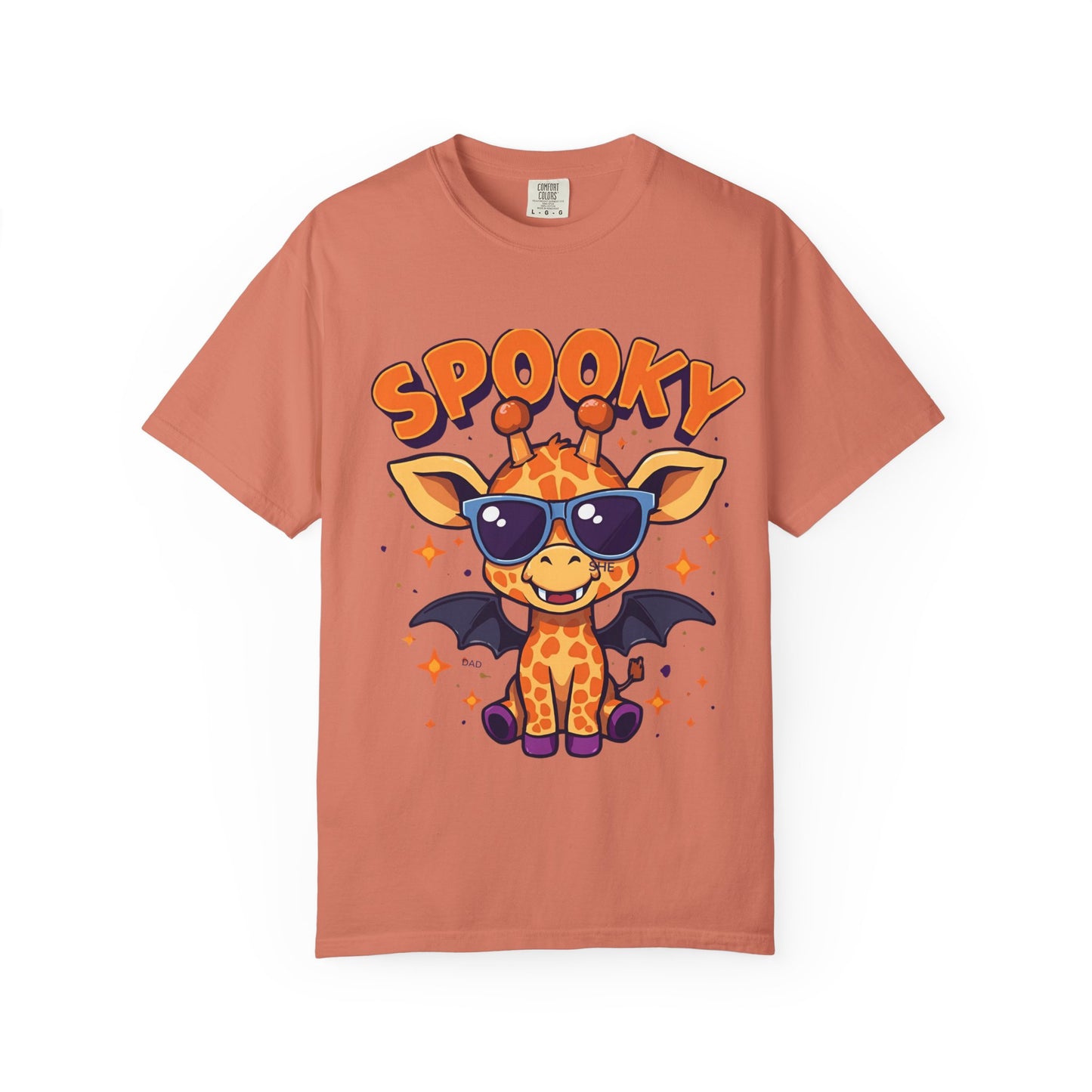Spooky Giraffe Unisex Garment-Dyed T-Shirt | Fun Halloween Gift, Graphic Tee, Animal Lover Apparel, Casual Wear, Unique Halloween Shirt