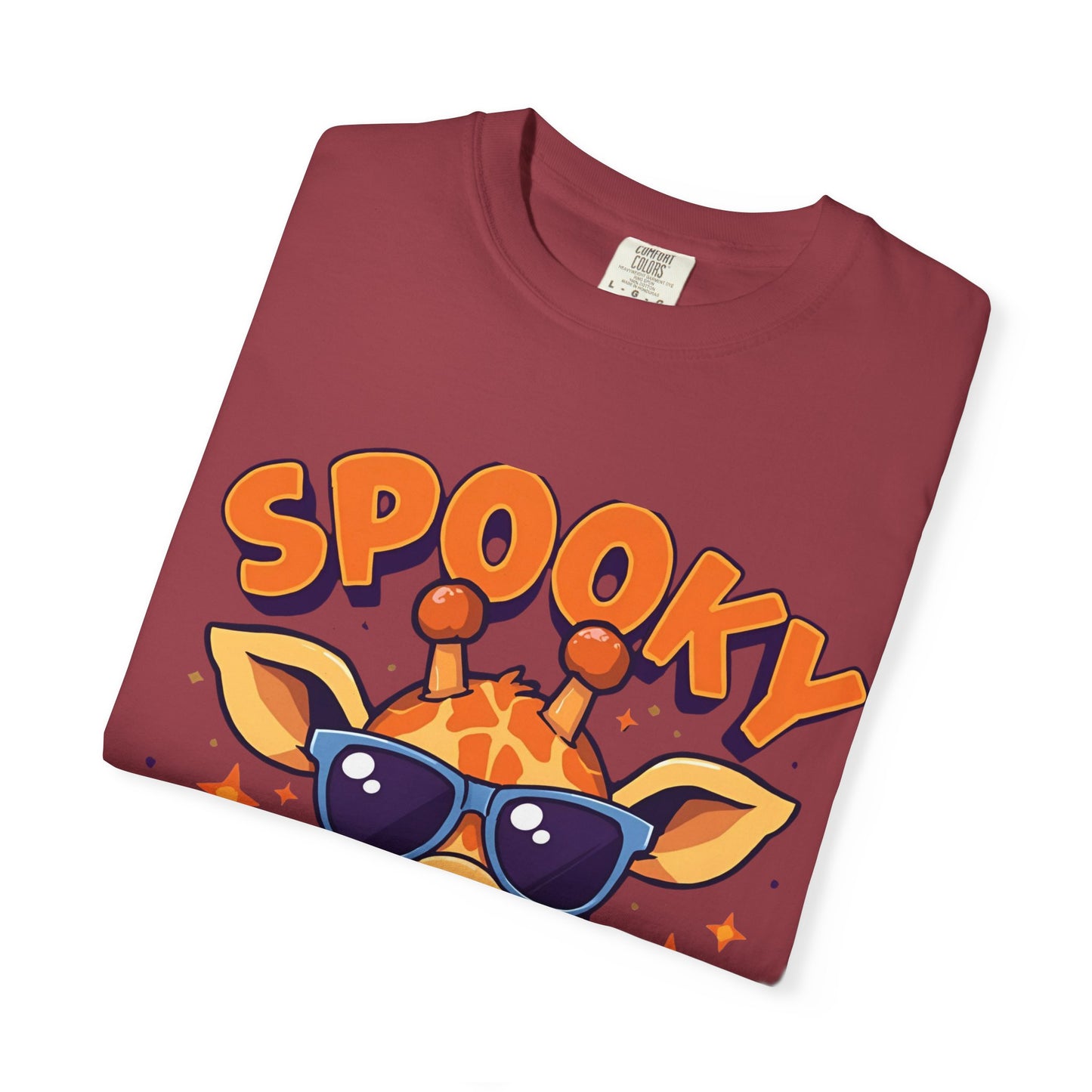 Spooky Giraffe Unisex Garment-Dyed T-Shirt | Fun Halloween Gift, Graphic Tee, Animal Lover Apparel, Casual Wear, Unique Halloween Shirt