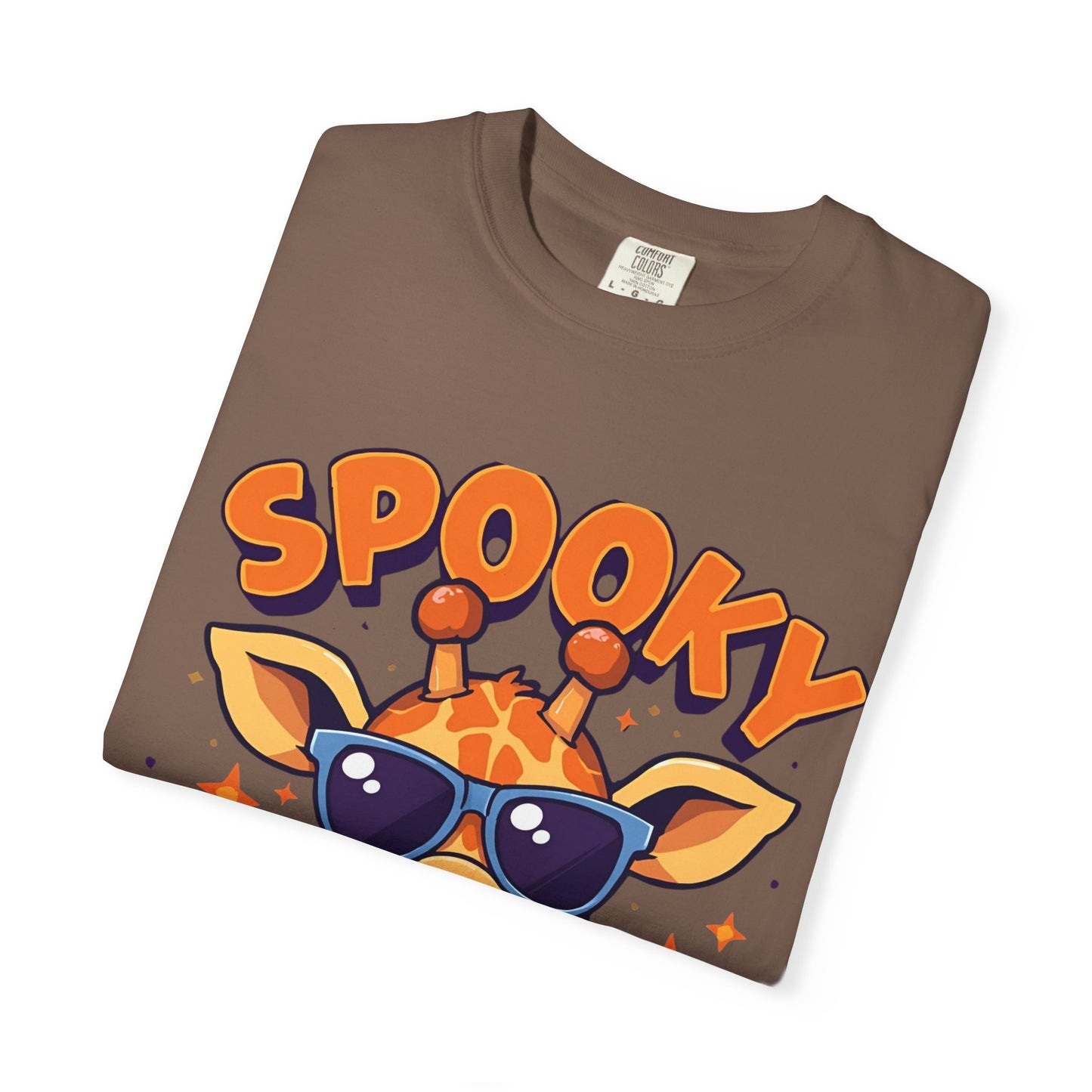 Spooky Giraffe Unisex Garment-Dyed T-Shirt | Fun Halloween Gift, Graphic Tee, Animal Lover Apparel, Casual Wear, Unique Halloween Shirt