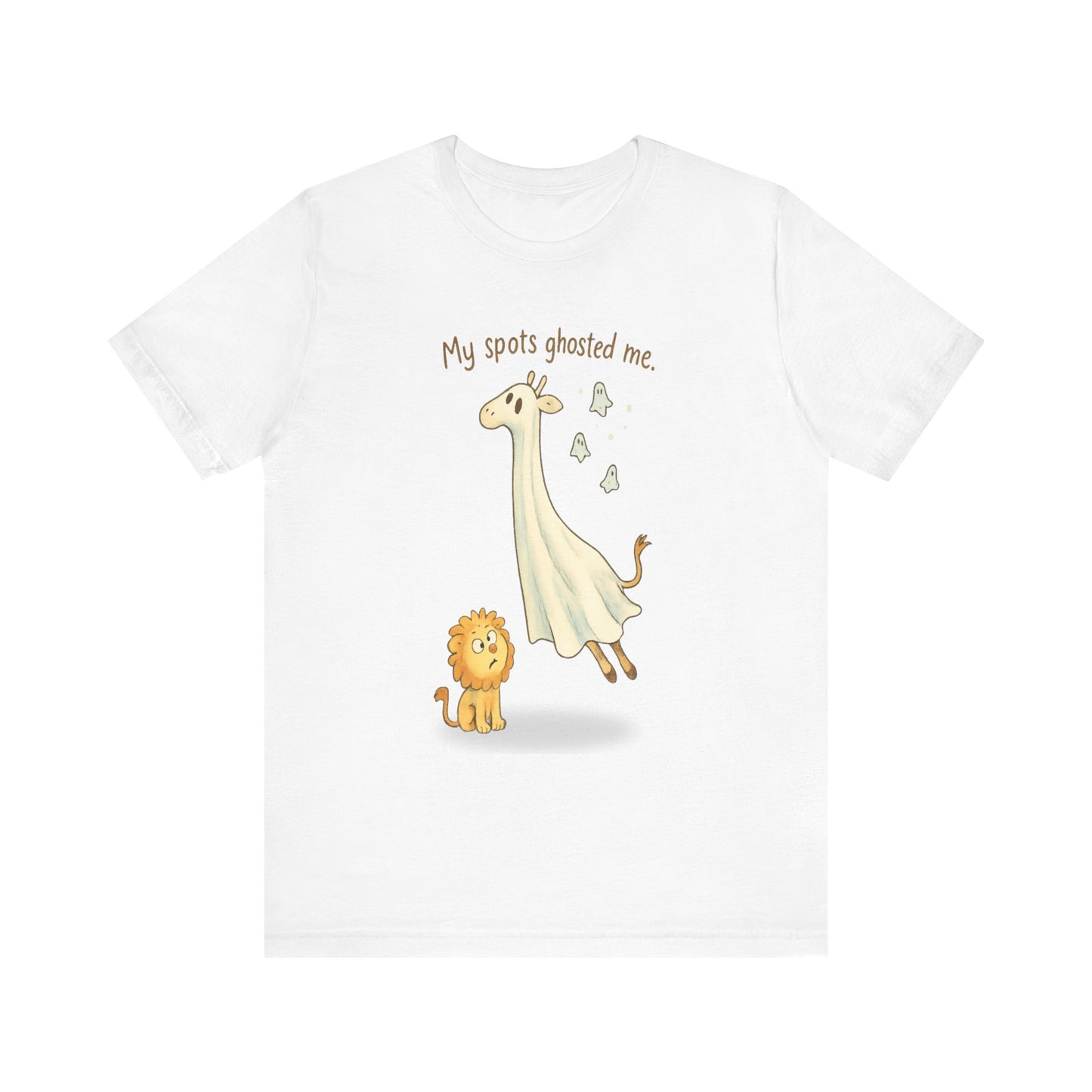 Funny Giraffe Ghost T-Shirt for Kids, Animal Humor Tee, Halloween Shirt, Birthday Gift, Cute Jungle Tee