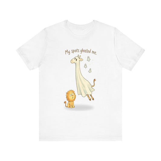 Funny Giraffe Ghost T-Shirt for Kids, Animal Humor Tee, Halloween Shirt, Birthday Gift, Cute Jungle Tee