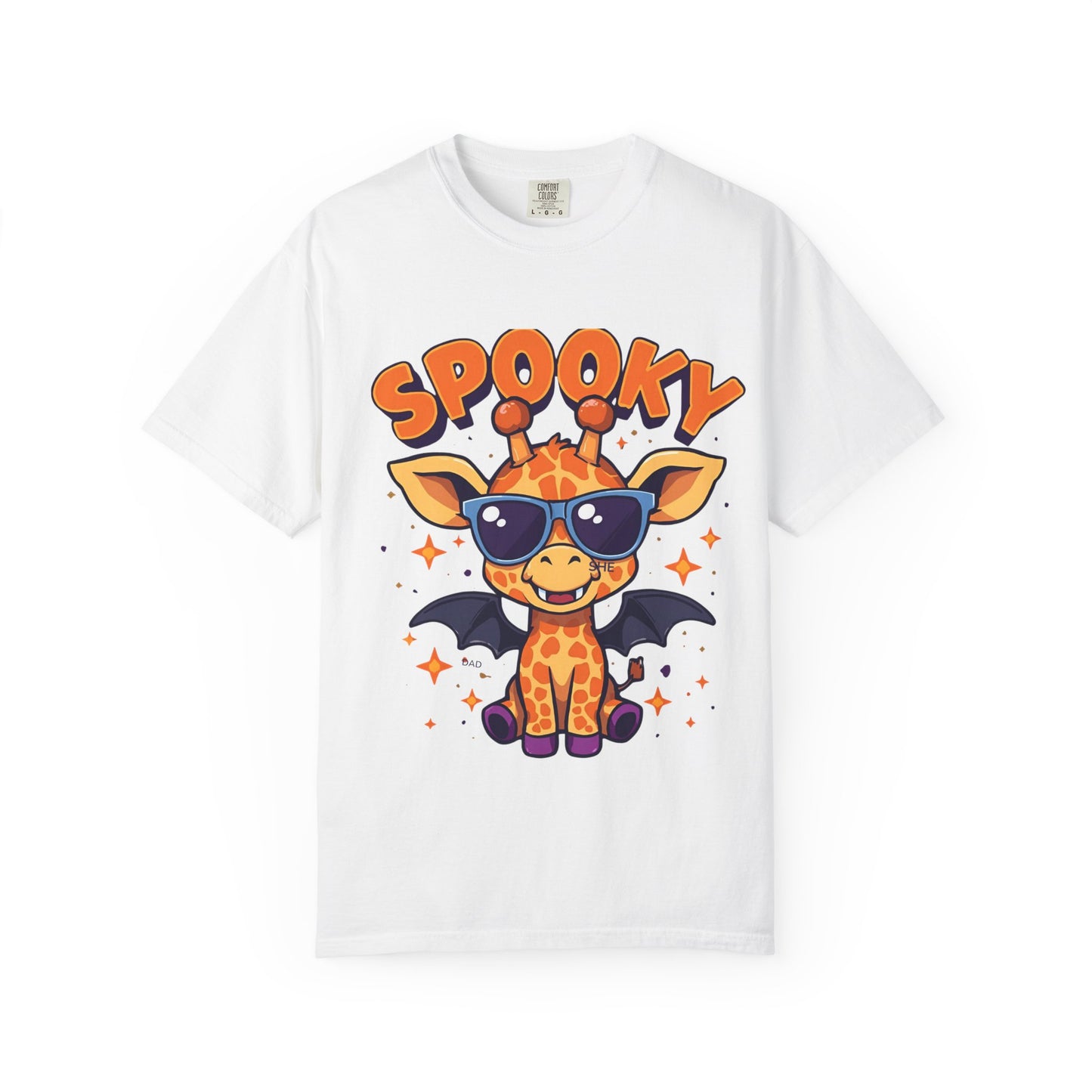 Spooky Giraffe Unisex Garment-Dyed T-Shirt | Fun Halloween Gift, Graphic Tee, Animal Lover Apparel, Casual Wear, Unique Halloween Shirt