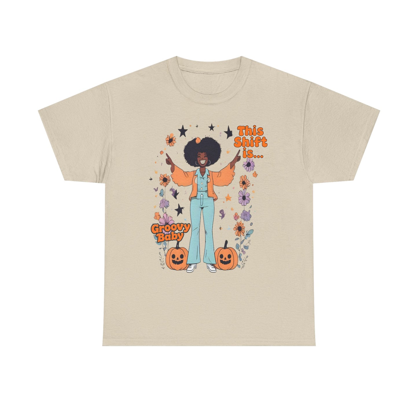 Groovy Baby Halloween T-Shirt, Retro Style Tee, Unisex Cotton Top, Fun Fall Apparel, Vintage Graphic Shirt