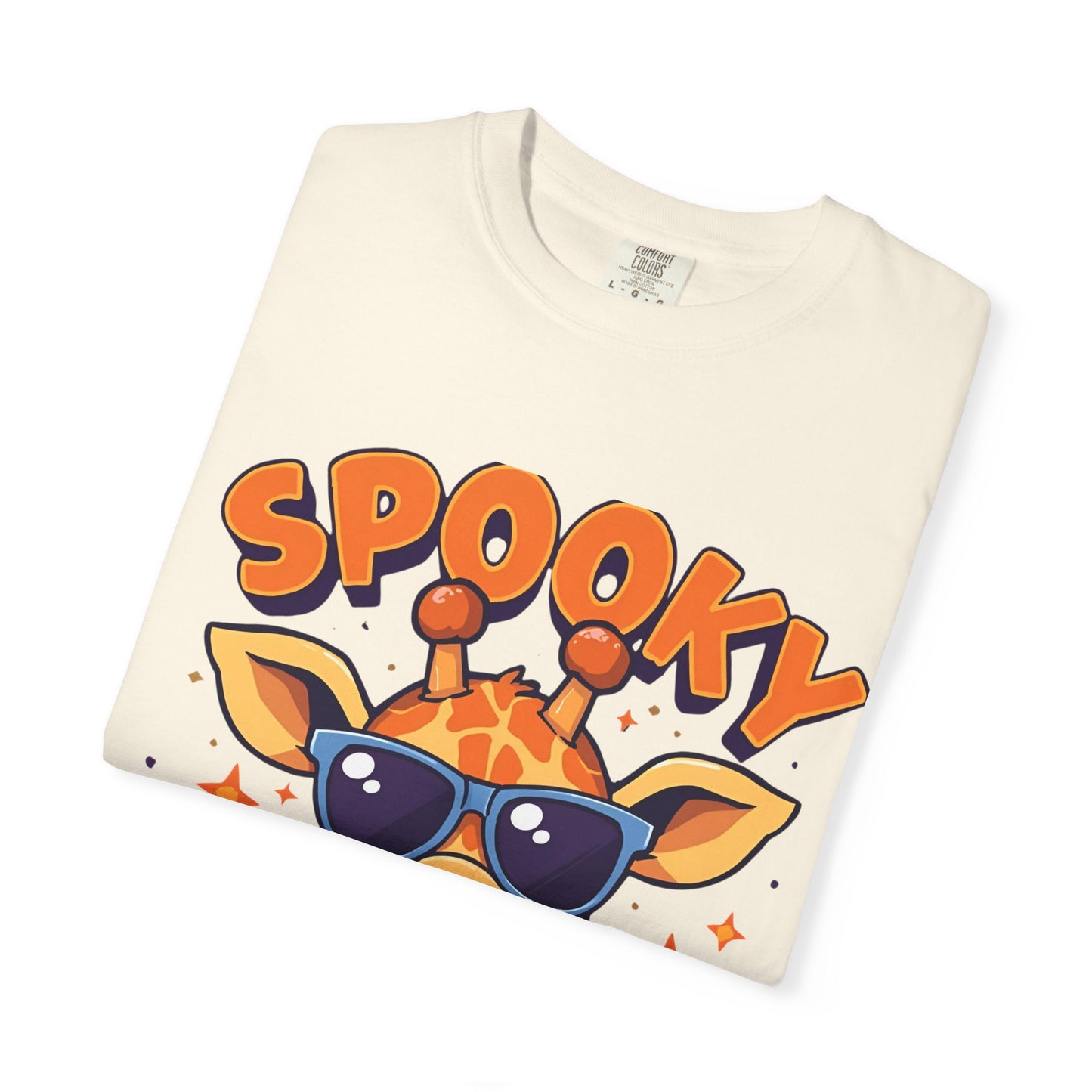 Spooky Giraffe Unisex Garment-Dyed T-Shirt | Fun Halloween Gift, Graphic Tee, Animal Lover Apparel, Casual Wear, Unique Halloween Shirt