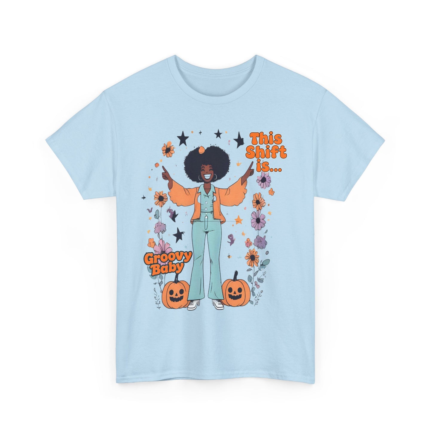 Groovy Baby Halloween T-Shirt, Retro Style Tee, Unisex Cotton Top, Fun Fall Apparel, Vintage Graphic Shirt