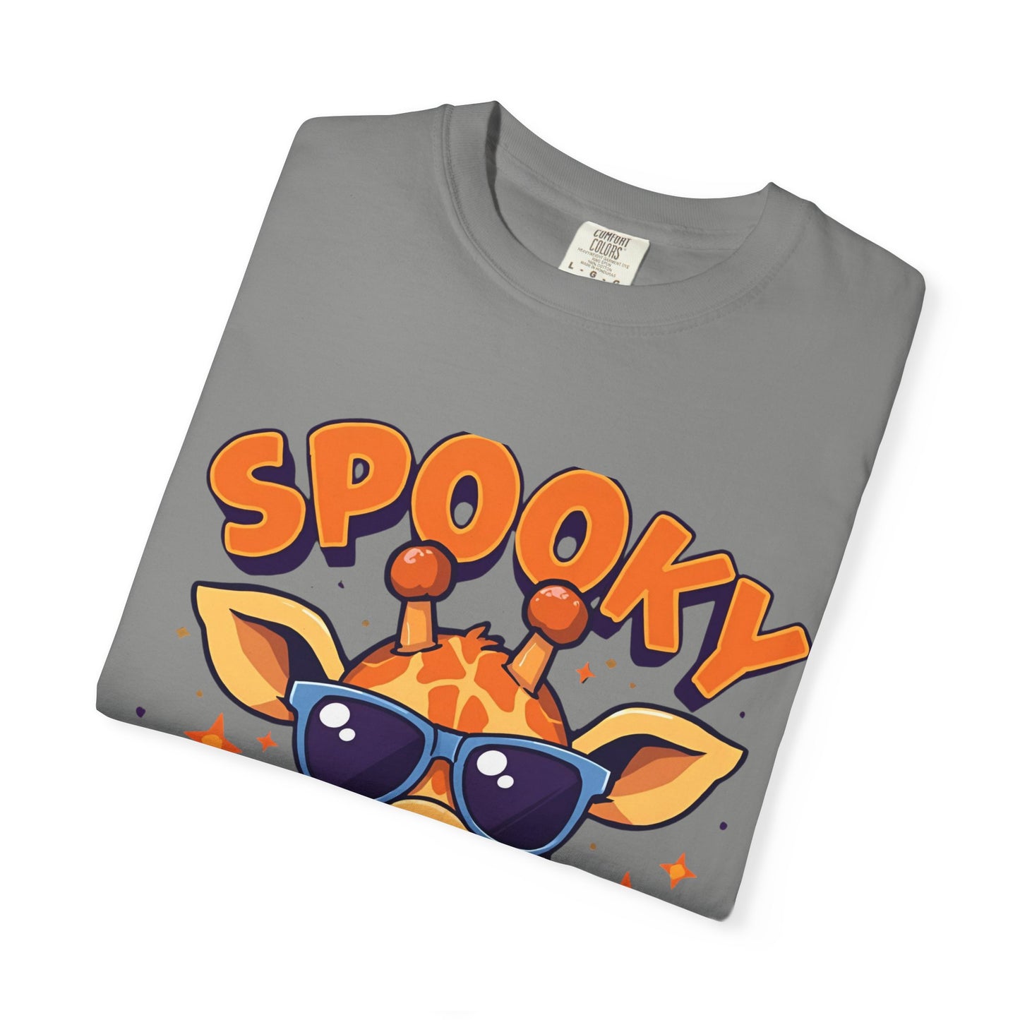 Spooky Giraffe Unisex Garment-Dyed T-Shirt | Fun Halloween Gift, Graphic Tee, Animal Lover Apparel, Casual Wear, Unique Halloween Shirt