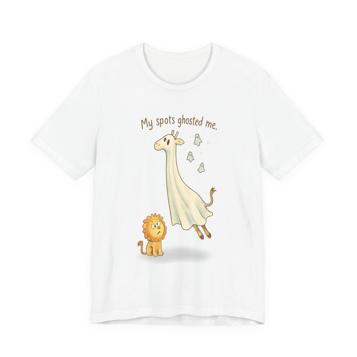 Funny Giraffe Ghost T-Shirt for Kids, Animal Humor Tee, Halloween Shirt, Birthday Gift, Cute Jungle Tee
