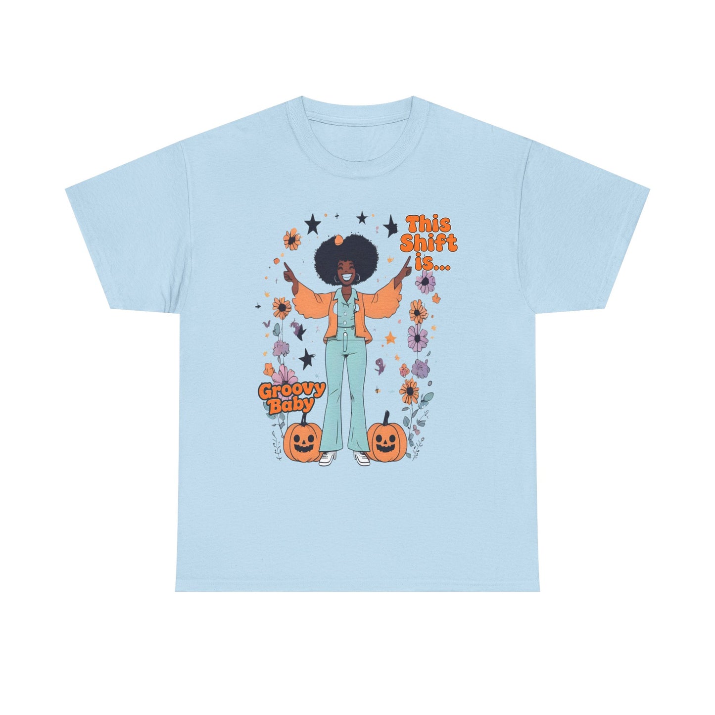 Groovy Baby Halloween T-Shirt, Retro Style Tee, Unisex Cotton Top, Fun Fall Apparel, Vintage Graphic Shirt